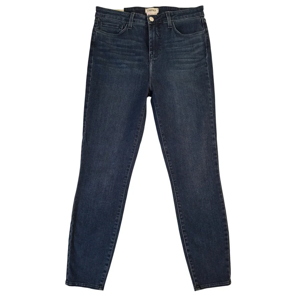 L'AGENCE Margot High Rise Skinny Jeans Women's Size 30 Dark Wash Stretch Denim